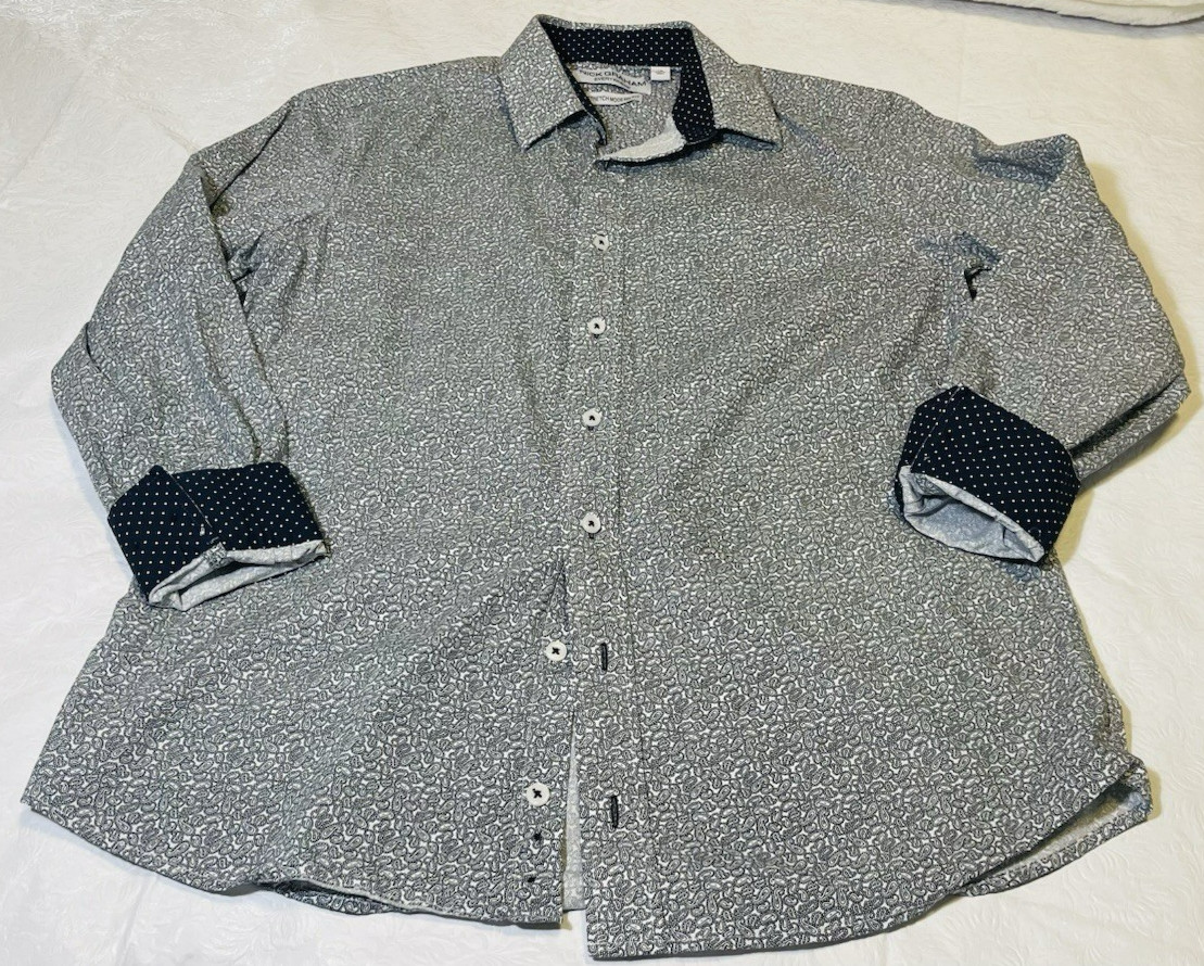 Nick Graham Everywhere Stretch Modern Fit Men L Dress Shirt Flip Cuff Paisley gallery
