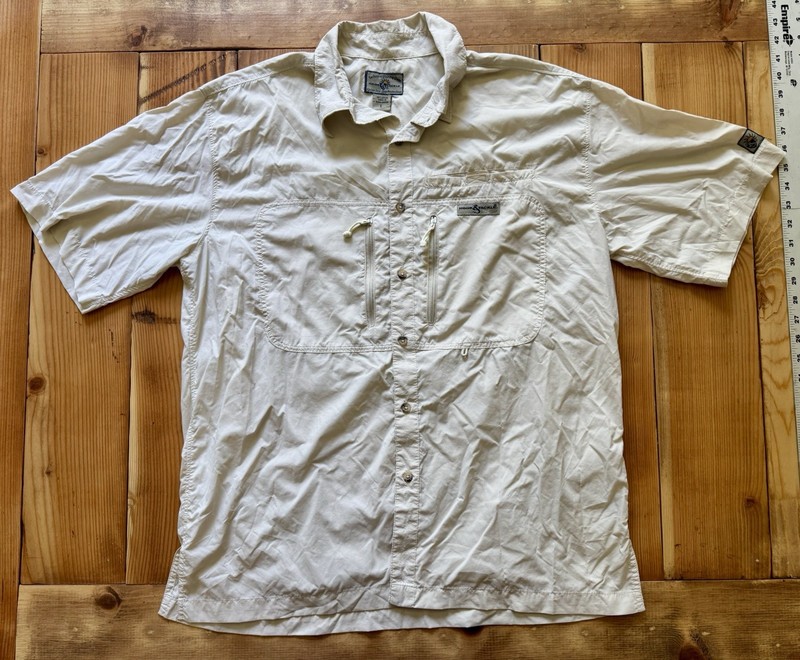 Hook & Tackle Outfitters Men's Technical Fishing Shirt Beige, Size Large gallery