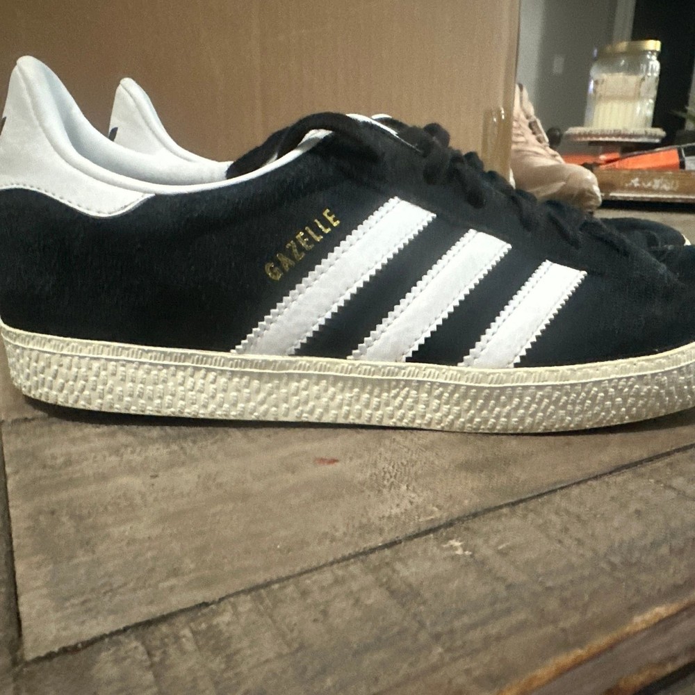 adidas Gazelle Core Black Cloud White Suede Sneakers