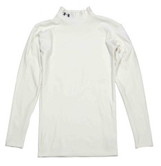 Under Armour ColdGear Fitted White Mock Neck Long Sleeve Shirt Mens Size Sm
