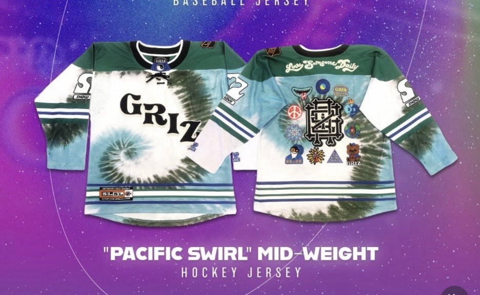 GRIZ PACIFIC SWIRL MID WEIGHT HOCKEY JERSEY THE GORGE GRIZTRONICS LARGE *NEW* gallery