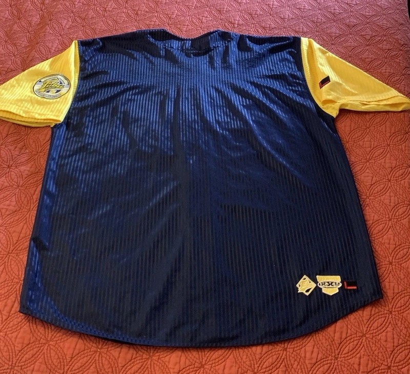 Vintage FUBU Baseball Jersey Mens 2XL Blue Yellow The Collection 05 Hip Hop gallery