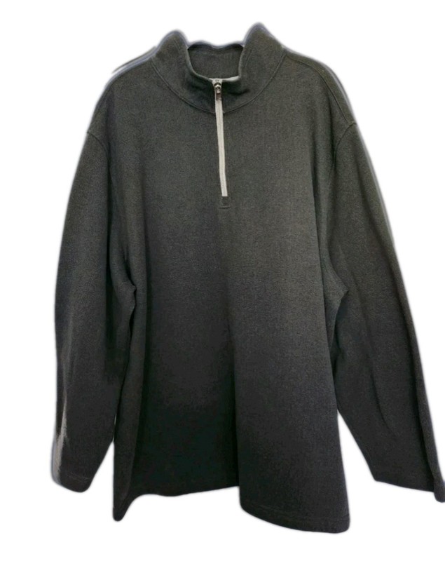 Izod Men's 2XLT Performance Advantage Polo Pullover Dk Gray 1/4-Zip Long Sleeve gallery