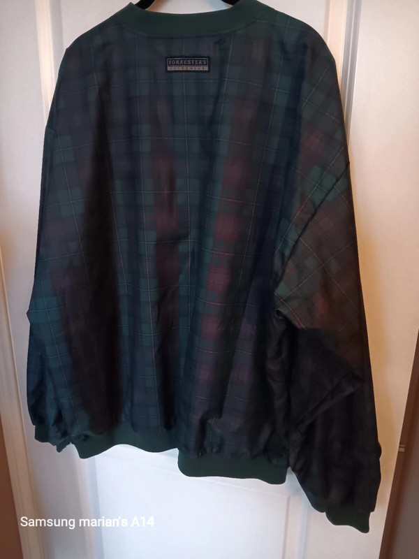 Mens Outdoor Pullover, Moisture Wicking, 2xl, Green Checkered, New Fully Lined gallery