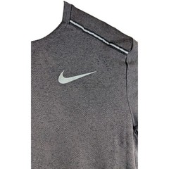 Nike Dri-Fit Knit Running Shirt Mens Sz Medium Dark Gray Short Sleeve Reflect