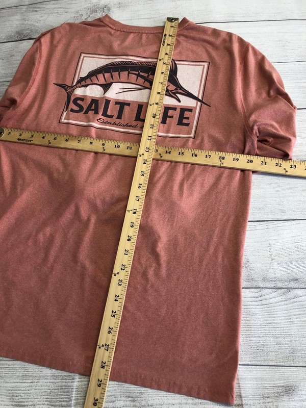 Salt Life Shirt Mens Medium Red Long Sleeve UVapor Fishing Performance Top gallery