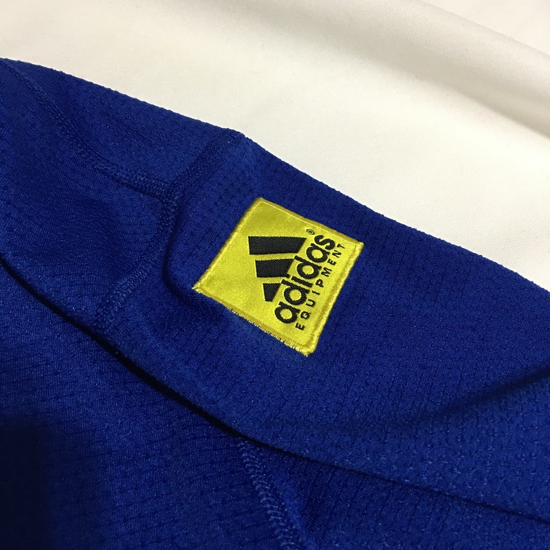 VTG 90s Adidas Equipment Mens Large Long Sleeve Training Shirt Blue Made in USA gallery