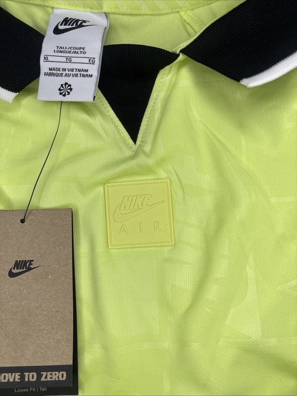 Nike Air Long Sleeve Jersey Lemon Twist Neon Men Size XL Tall HM8987-736 $80 gallery
