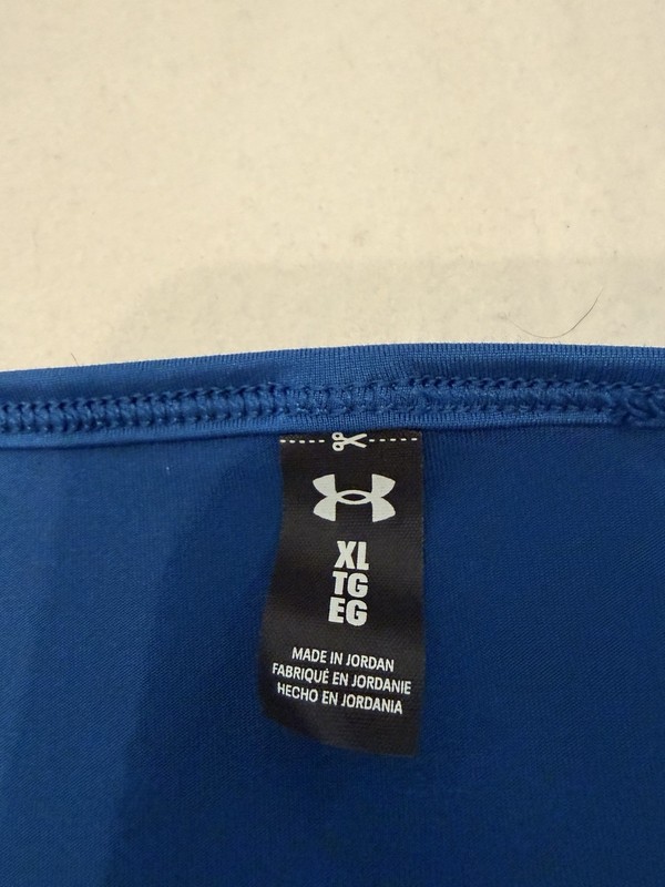 Under Armour Men's XL Blue Solid Polyester Raglan Long Sleeve Crew T-Shirt gallery