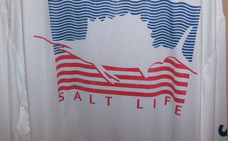 Salt Life Performance SLX Performance L/S Men's Medium Shirt Top White UV 30 New gallery
