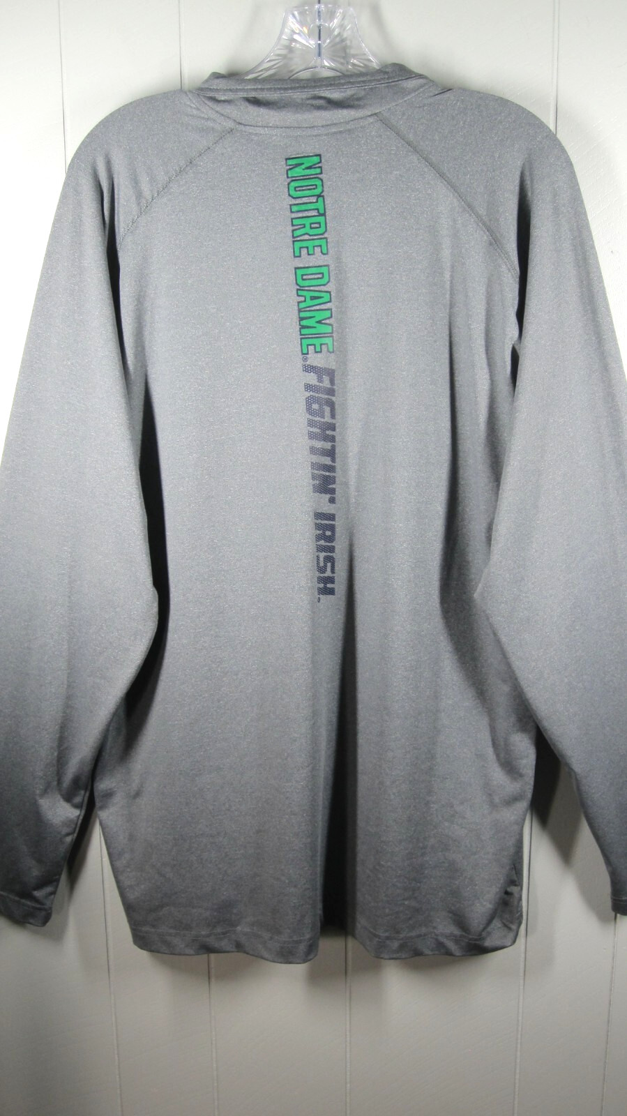 Pro Edge 1/4 Zip Shirt Men’s L Gray Notre Dame Spell Out Logo Lightweight Sports gallery