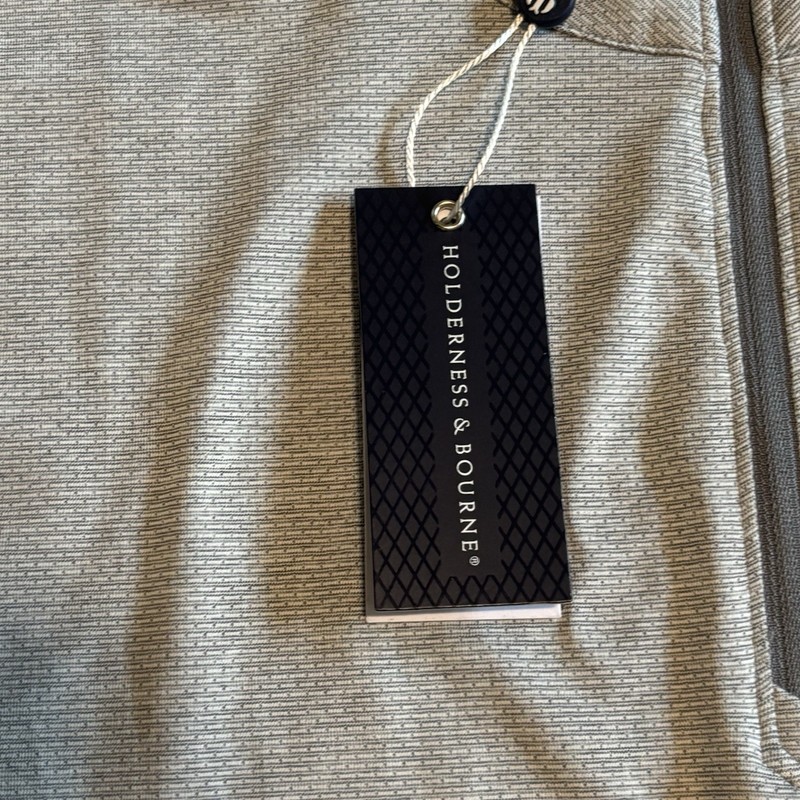 NWT Holderness & Bourne Quarter Zip 'The Bell' Pullover Mens Size Medium In Grey gallery