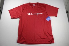 Champion Performance Men’s Lightweight Dri-Fit Tee Red Logo L NWT