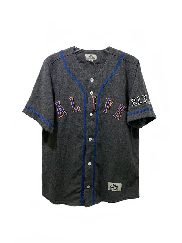 ALIFE NYC 50 Madoff 2139 A.D Grey Wool Baseball Jersey Medium New York Mets gallery