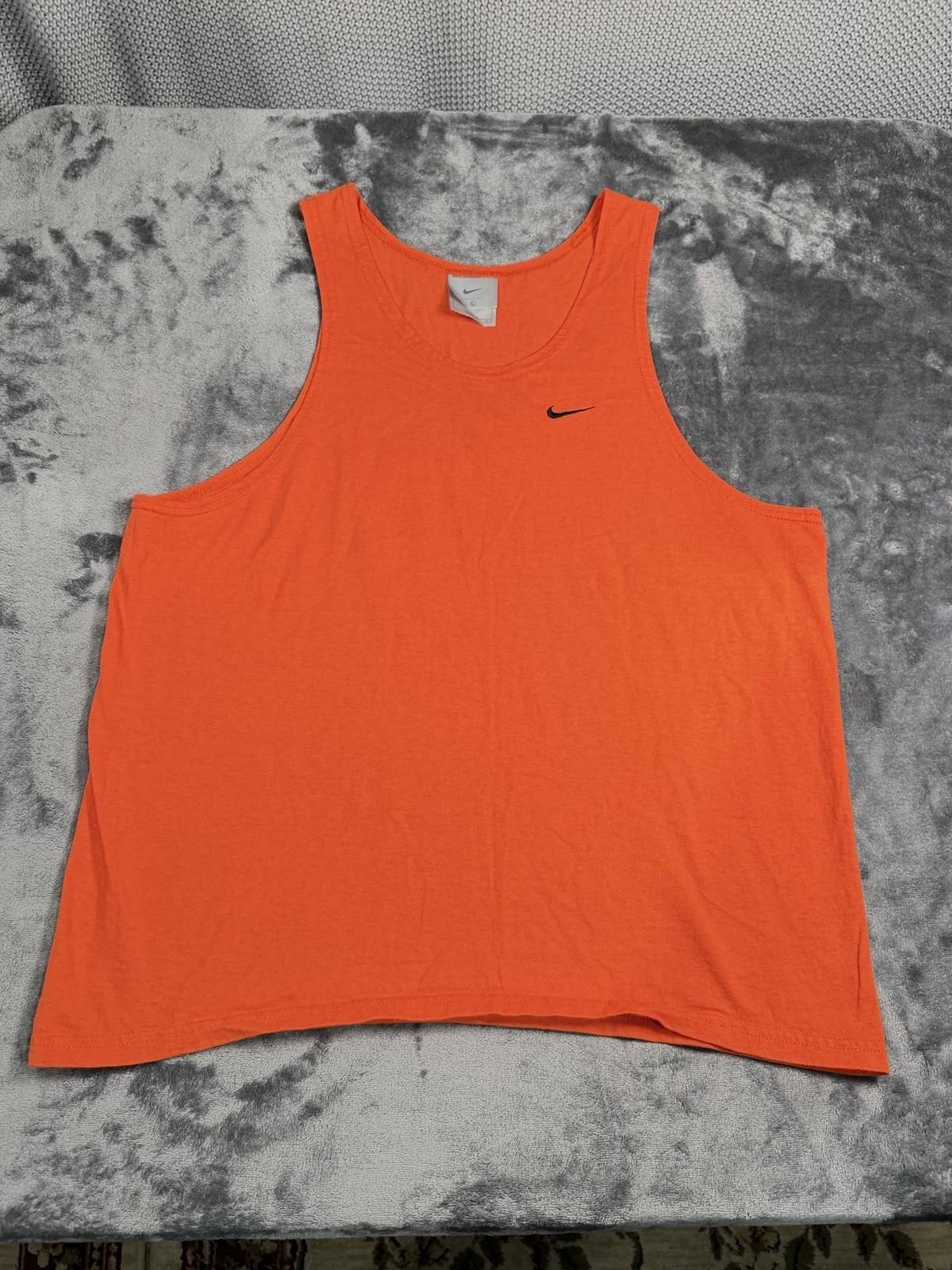 Vintage 90s Nike Tank Mens Large Orange 100% Cotton Sleeveless Made In USA gallery
