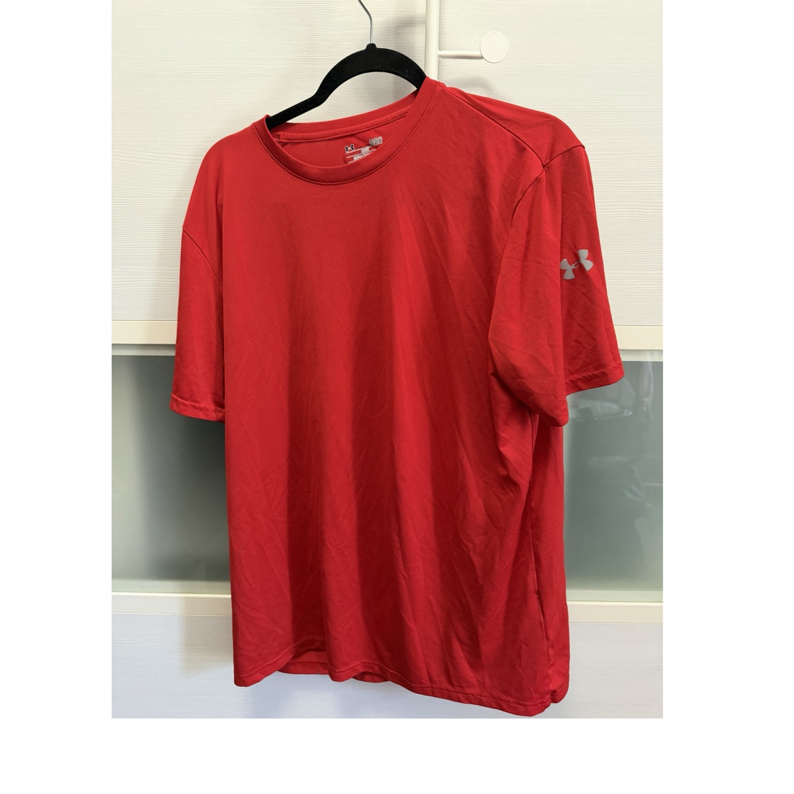 Under Armour HeatGear Men's Loose Fit Short Sleeve Crew Neck Tee Red LG/G gallery