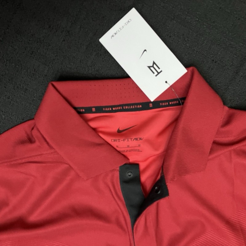 Nike Golf Tiger Woods ADV Panel Polo DA2995 687 Sunday Red Crush Sz M gallery
