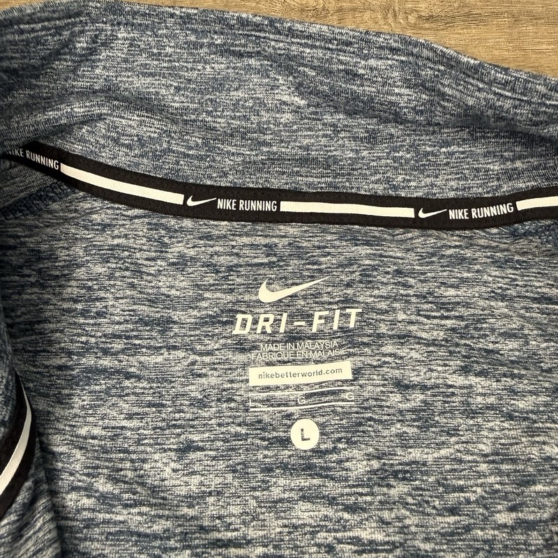 Nike Running Mens Long Sleeve 1/4 Zip Shirt Size Large Light Blue Heathered B10 gallery