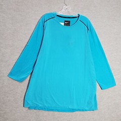 Nike Men Activewear Top Blue Tech Pack Rise Swoosh 3/4 Sleeve READ