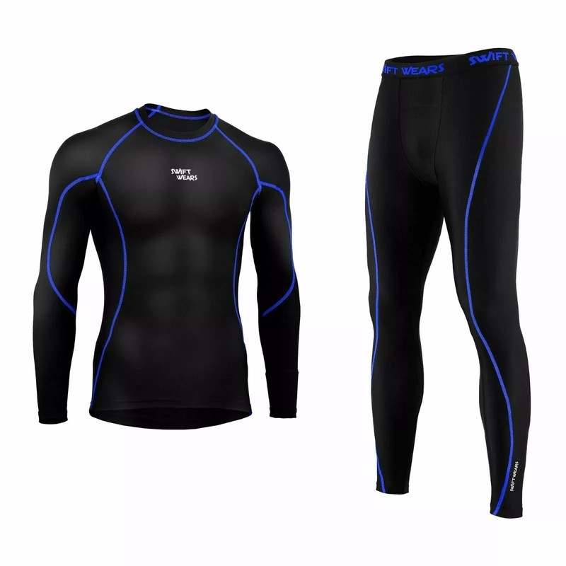 Mens Compression Armour Base layer Top Thermal Skin Fit Shirt + Leggings set UK gallery