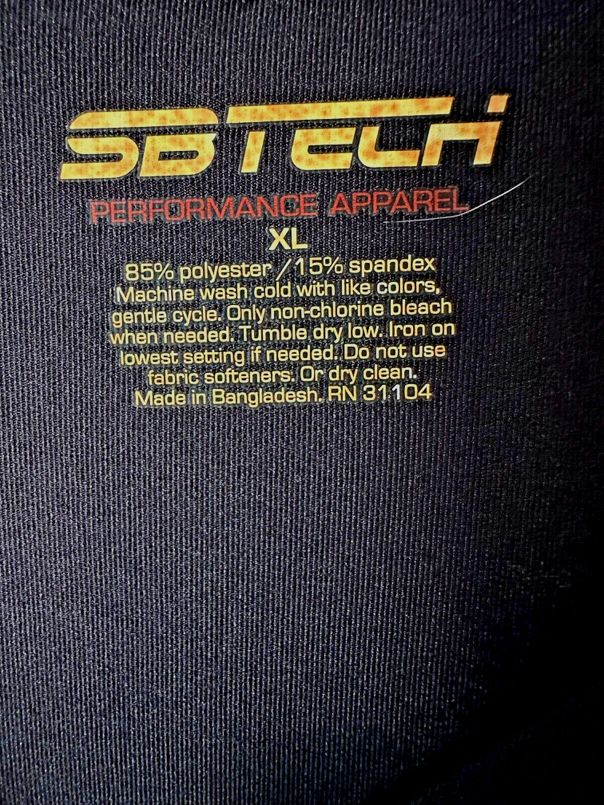 SB TECH PERFORMANCE APPAREL Black L/S Baselayer- Size XL- 85% Poly 15% Spandex gallery