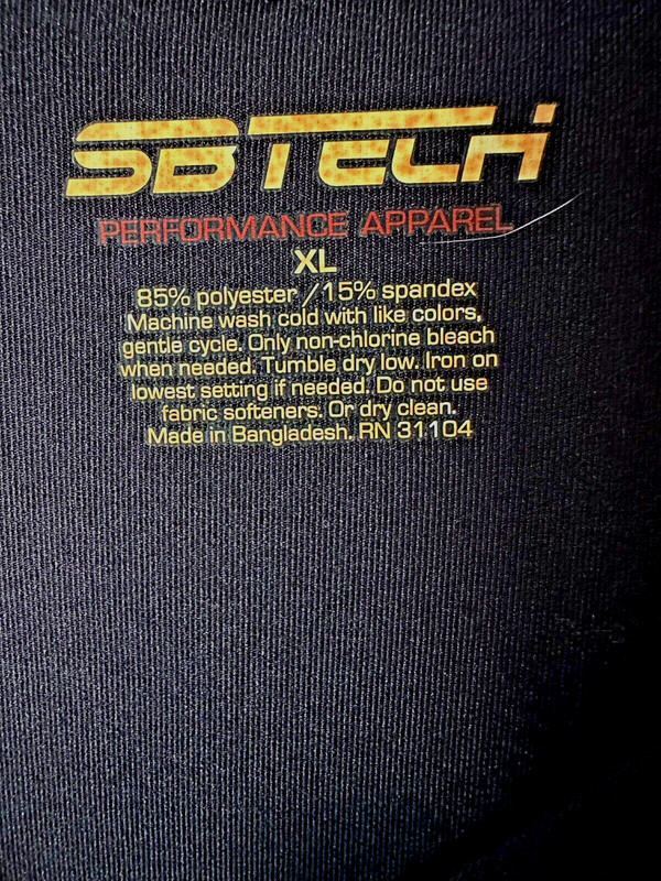 SB TECH PERFORMANCE APPAREL Black L/S Baselayer- Size XL- 85% Poly 15% Spandex gallery
