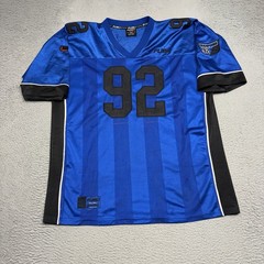 VINTAGE FUBU Football Jersey Mens 2XL Blue Black Champions League Mesh #05 Y2K