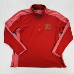 Champion Pace Law Pullover Mens XL Red Quarter Zip Long Sleeve Athletic Top