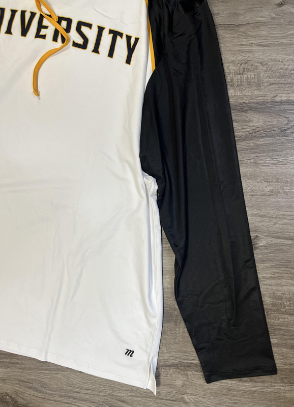 Marucci Shirt Mens 2XL White Black Tech Tee Long Sleeve Hooded Baseball gallery