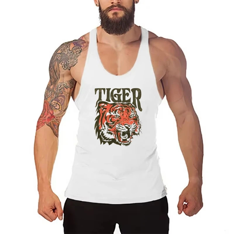 3D Tiger Print Men's Tank Top Leisure Fashion Fitness Training Quick Dry Vest Fo gallery
