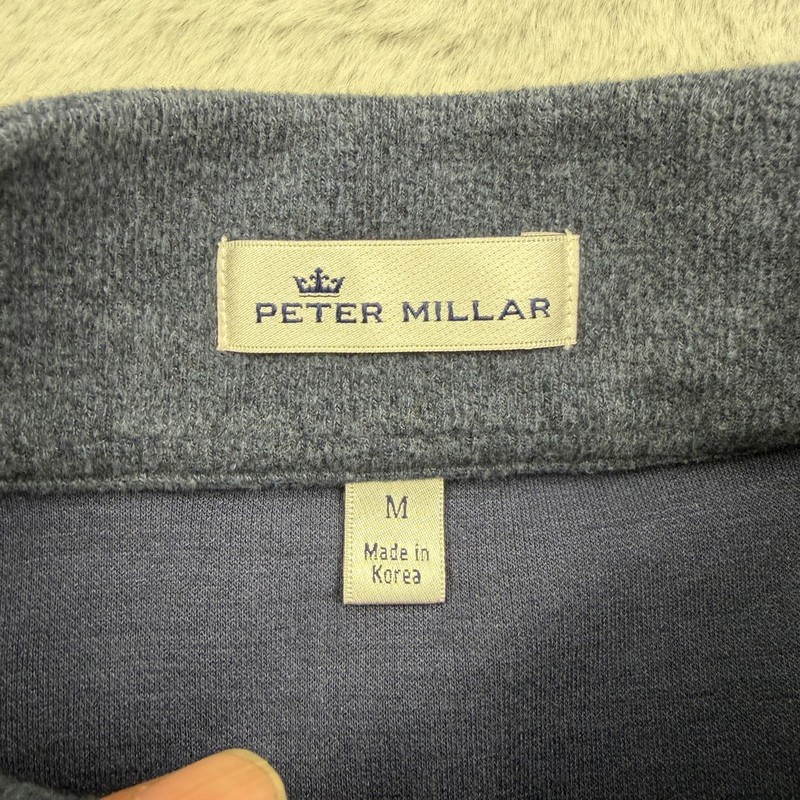 Peter Millar Pullover Mens M Blue 1/4 Zip Sleeveless Mock Neck Vest Golf Rayon gallery