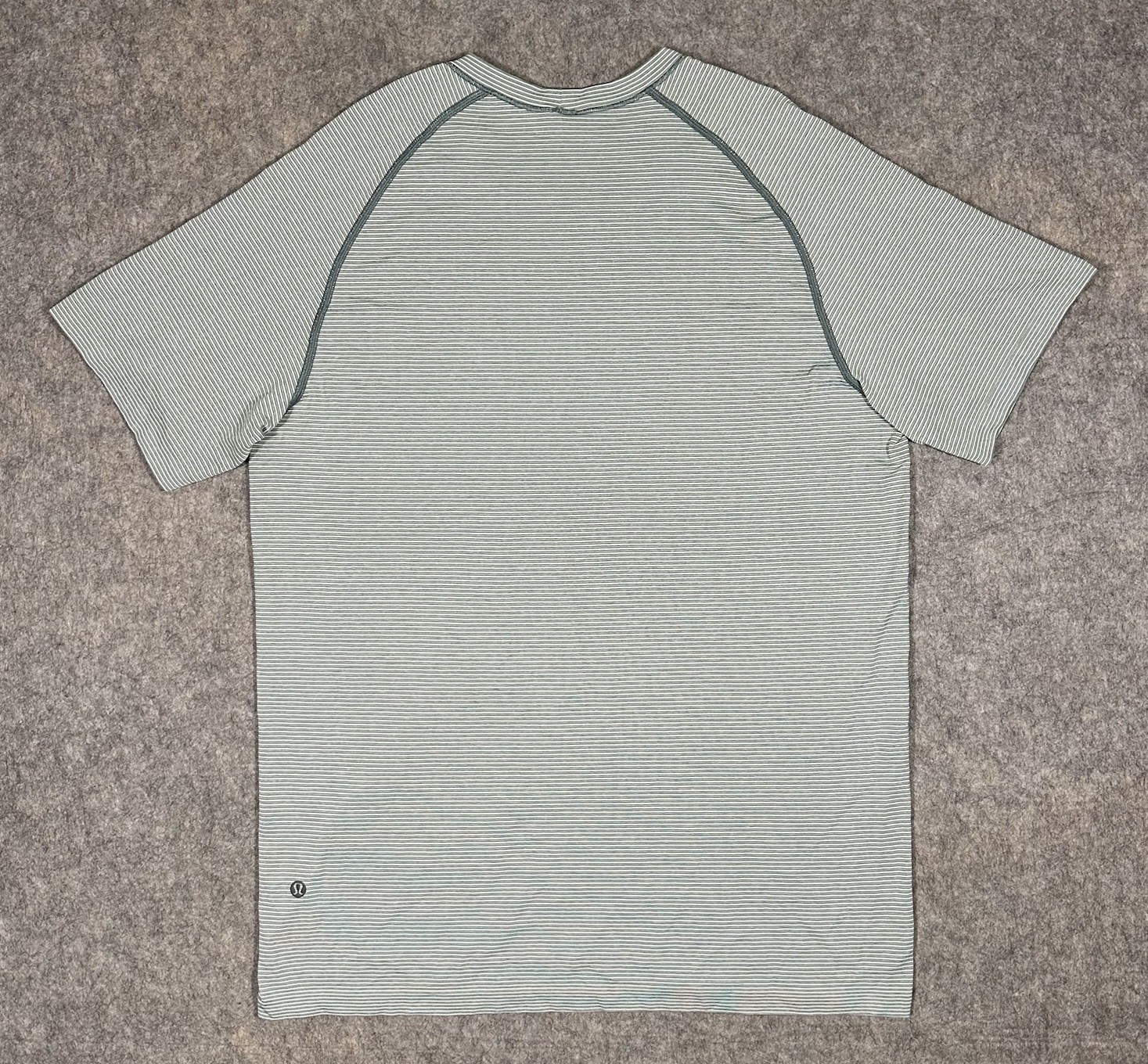 Lululemon Metal Vent Tech Shirt Mens M Teal Striped Short Sleev Gym Athliesure gallery