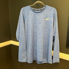 Nike Swim Men’s Heather Blue Long Sleeve Performance Dri-Fit Shirt Size XXL