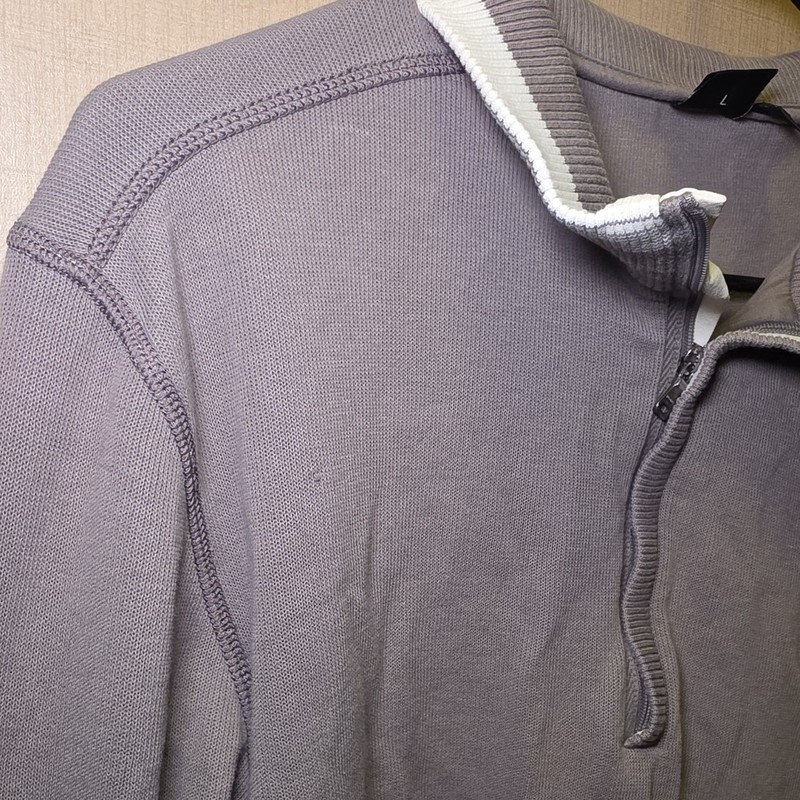 HUGO BOSS Men's Gray Collared 1/4 Zip Long Sleeve Activewear Top Size L gallery