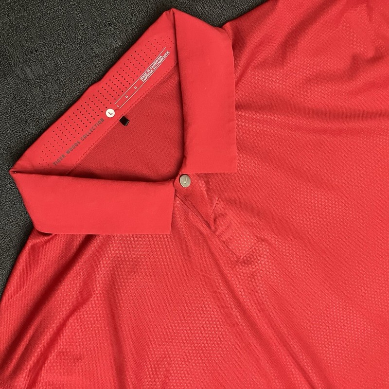 Nike Golf Tiger Woods Velocity Max Embossed Polo 716715 687 Sunday Red Sz L gallery