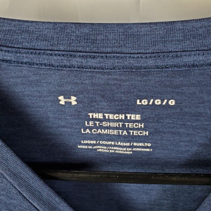 Under Armour Shirt Men's L Blue Tech 2.0 V-Neck T-Shirt Tee Active 1328190 gallery