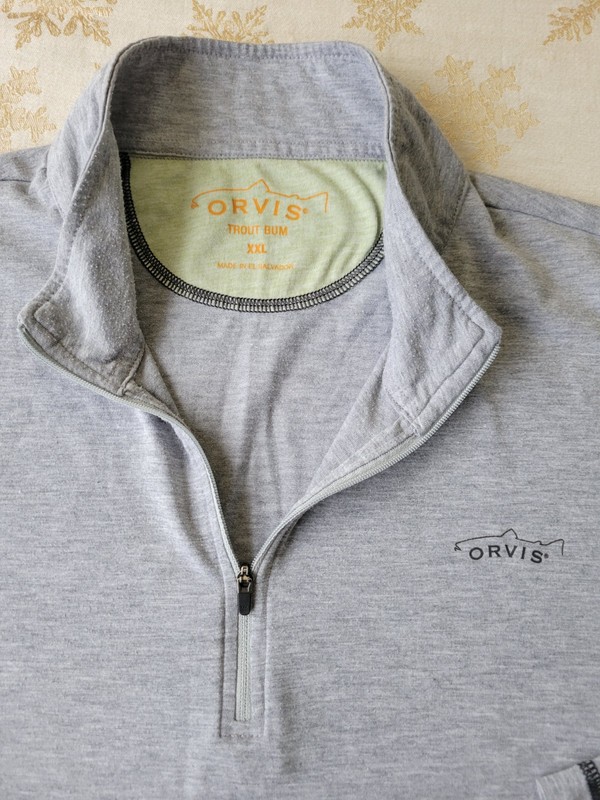 Orvis Trout Bum 1/4 Zip Long Sleeve Pullover Men XXL Gray Outdoor LIFESTYLE gallery