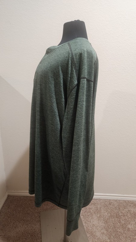 Roundtree & Yorke Mens Performance Shirt Size 2XT Athletic Henley Pullover Green gallery