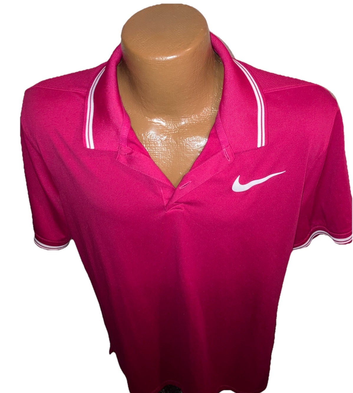 Nike Golf Dri Fit Modern Fit Pink Polo Golf Shirt Men’s Size Large gallery