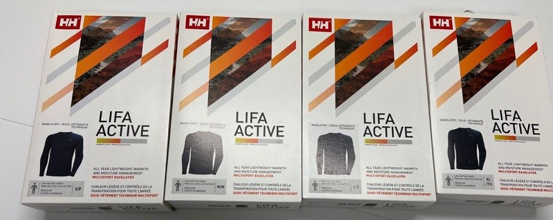 Helly Hansen Lifa Active Crew Top NIB Size S,M,L,XL Navy Blue Mens Base gallery