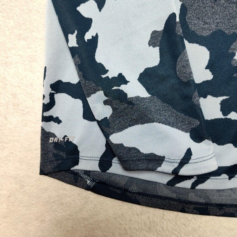 Nike Pullover Mens L Blue Camo Running 1/4 Zip Mock Neck Camouflage Athletic gallery