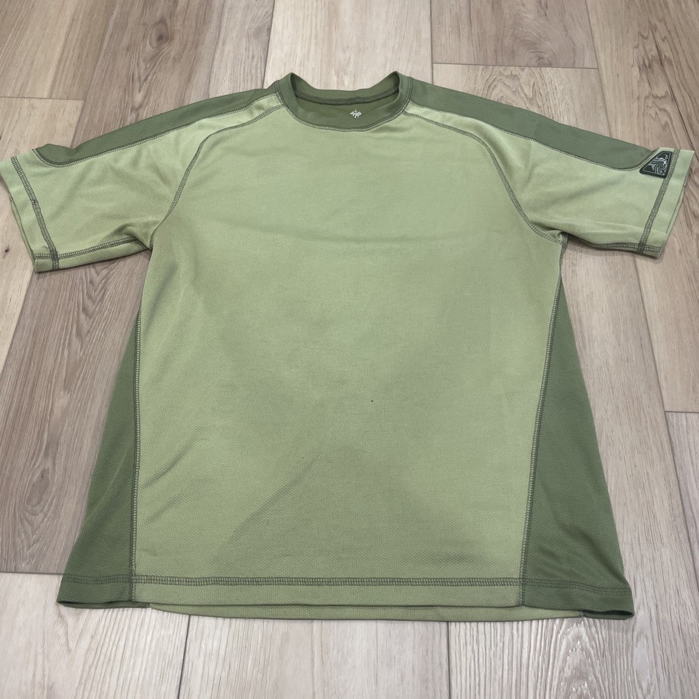 PrAna Breathe Shirt Mens Large Green Performance Athletic Short Sleeve USA