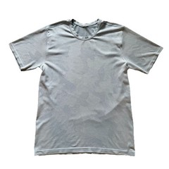Lululemon Metal Vent Tech Short Sleeve Shirt Camo Geometric Pattern Blue Large