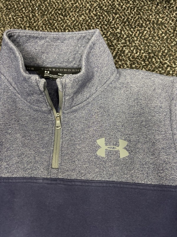 Under Armour Threadborne 1/4 Zip Pullover Mens YXL Blue ColdGear gallery