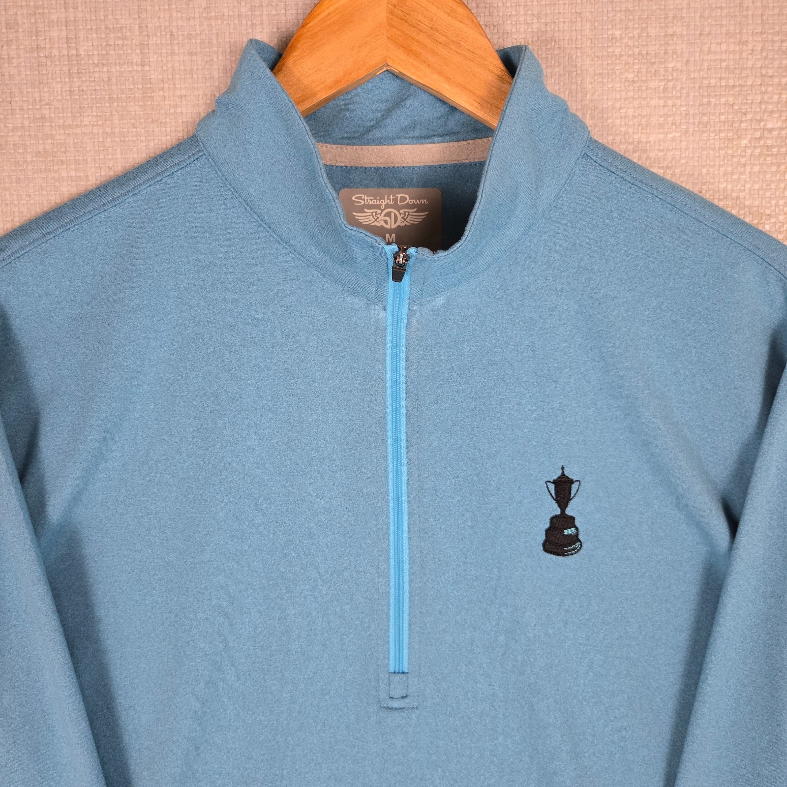 STRAIGHT DOWN x US OPEN GOLF Mens Medium 1/4 Zip Pullover Soft Brushed Lining gallery