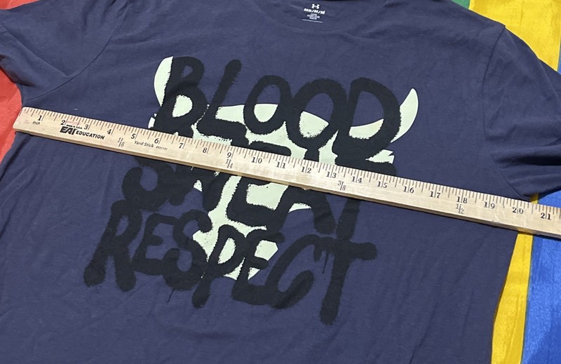 Under Armour Project Rock Q3 Payoff Blood Sweat Respect Mens M Blue Logo T-Shirt gallery