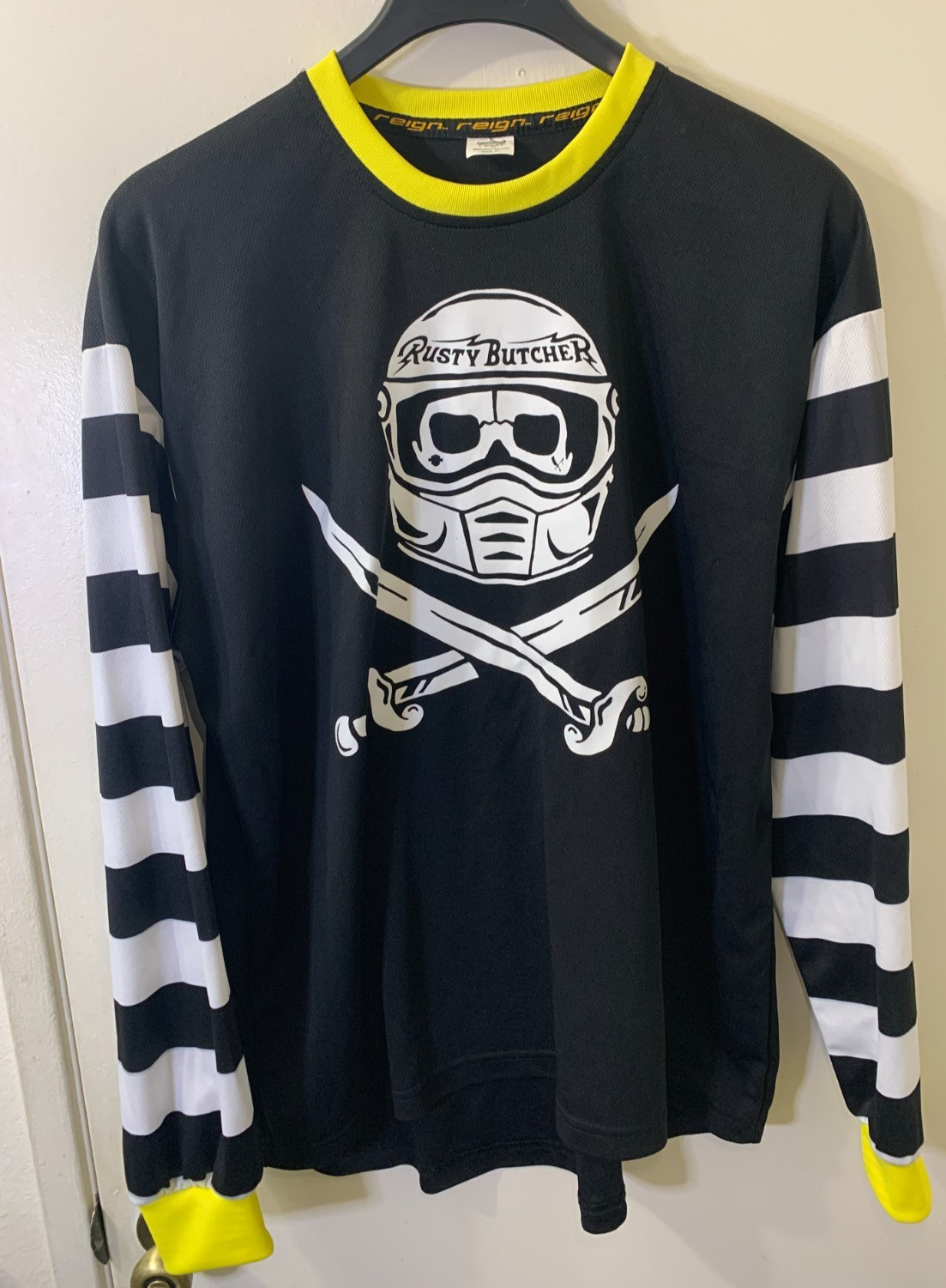Reign VMX Rusty Butcher Striped Sleeve Crew Jersey Shirt Size XL gallery