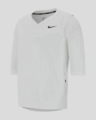 Nike Men’s Medium Baseball Wind Rain Hot Jacket 897383 100 White 3/4 Sleeve NWT