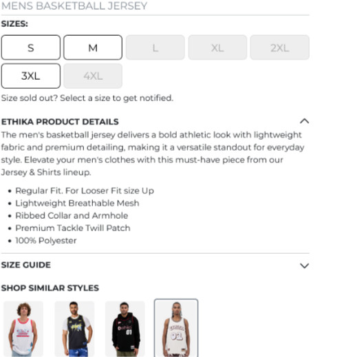 Ethika Island League Men's Basketball Jersey Tank Top - Size Small gallery