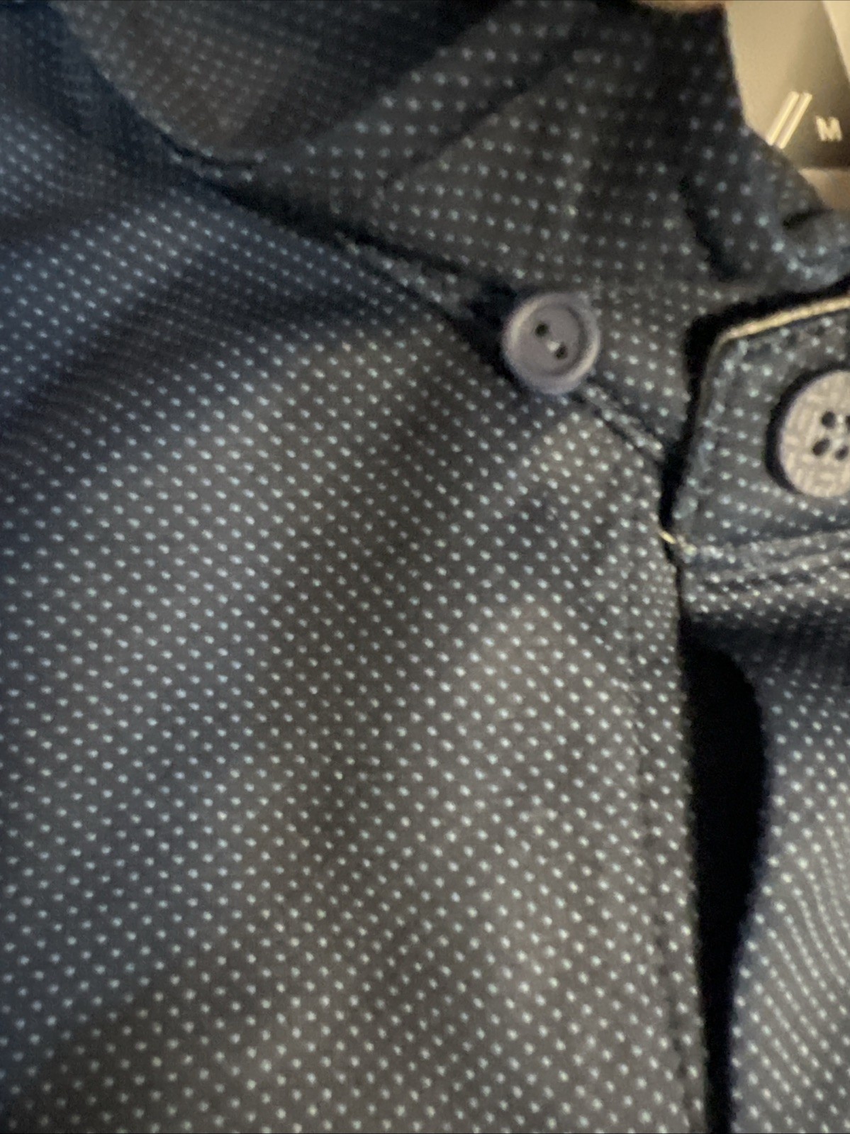 Twillory Shirt Med Navy/ Royal Microdot Polo Polyester Athleisure LS gallery